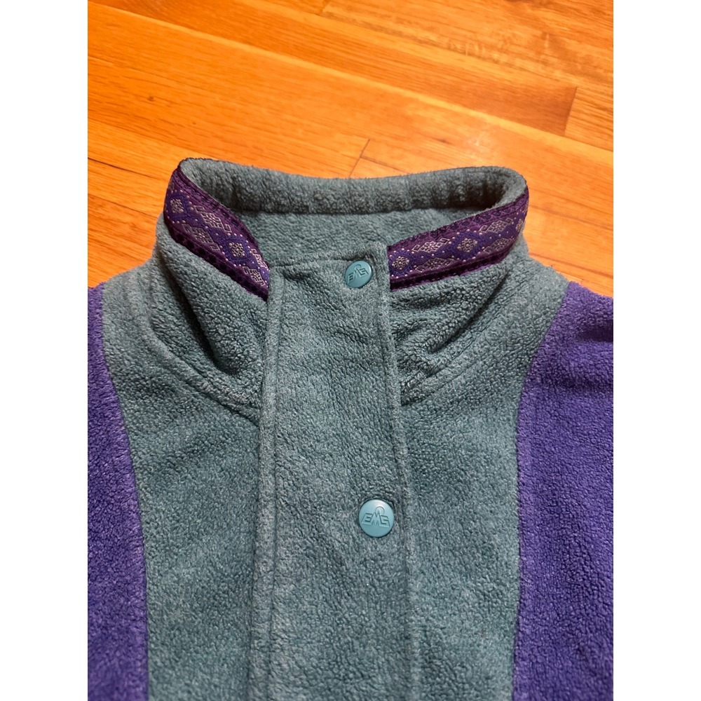 Vintage EMS Eastern Mountain Sports Fleece Pullover Teal Purple Mens Medium - Picture 3 of 12
